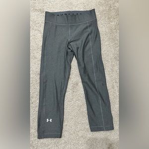 UNDER ARMOUR Heat Gear Women's Leggings Yoga Pants Athletic Capri Gray Size S